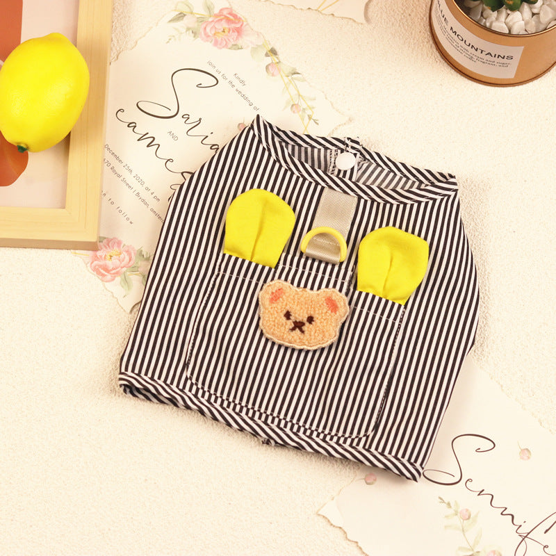 KFX-7138493 Personalized Casual Dog Vest in Blue and Black - Cotton Pet Clothing