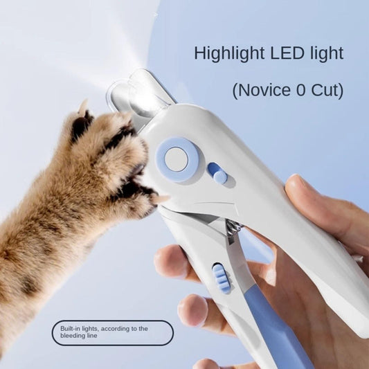 KFX-7163709 LED Light Cat Nail Clippers with Precision Stainless Steel Blade and Hidden Nail File