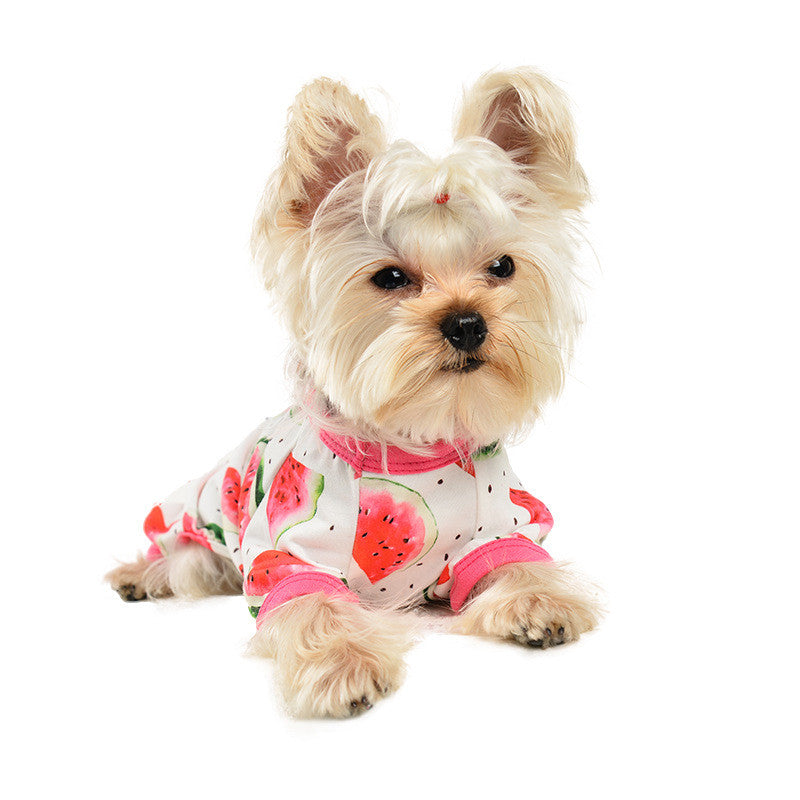 KFX-7236797 Fashionable Watermelon Print Dog Jumpsuit for All Sizes