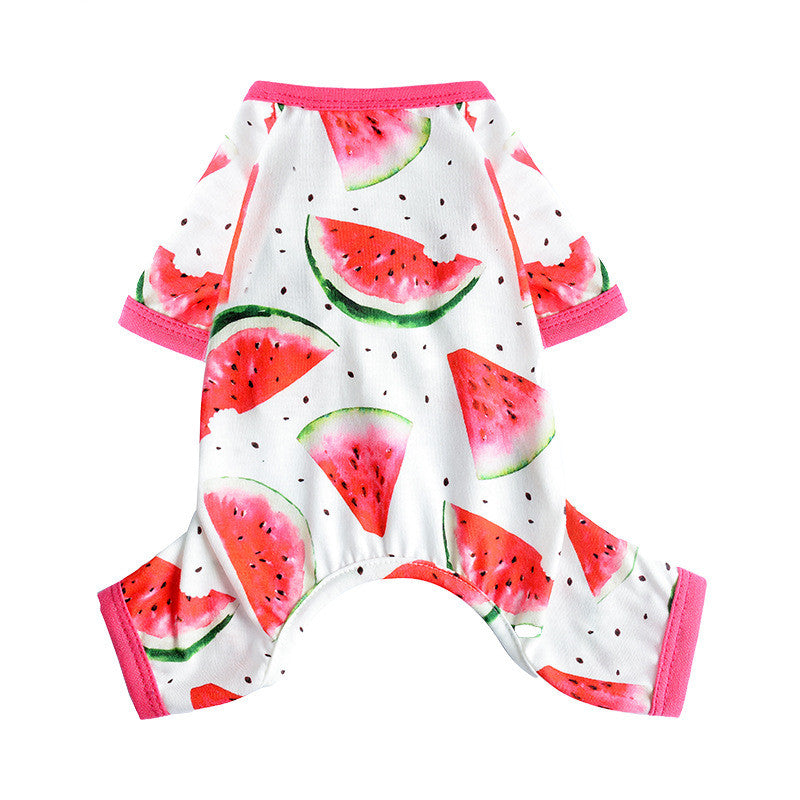 KFX-7236797 Fashionable Watermelon Print Dog Jumpsuit for All Sizes
