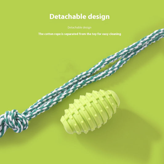 KFX-7241789 Durable Dog Molar Toy - Big Bends & Hitches Cotton Rope Ball in Green and Pink