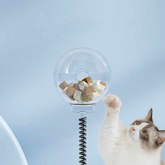 KFX-7242941 Interactive Cat Toy with Treat Dispenser and Spring Mechanism for Playful Kittens