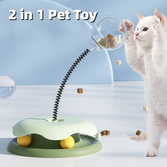 KFX-7242941 Interactive Cat Toy with Treat Dispenser and Spring Mechanism for Playful Kittens