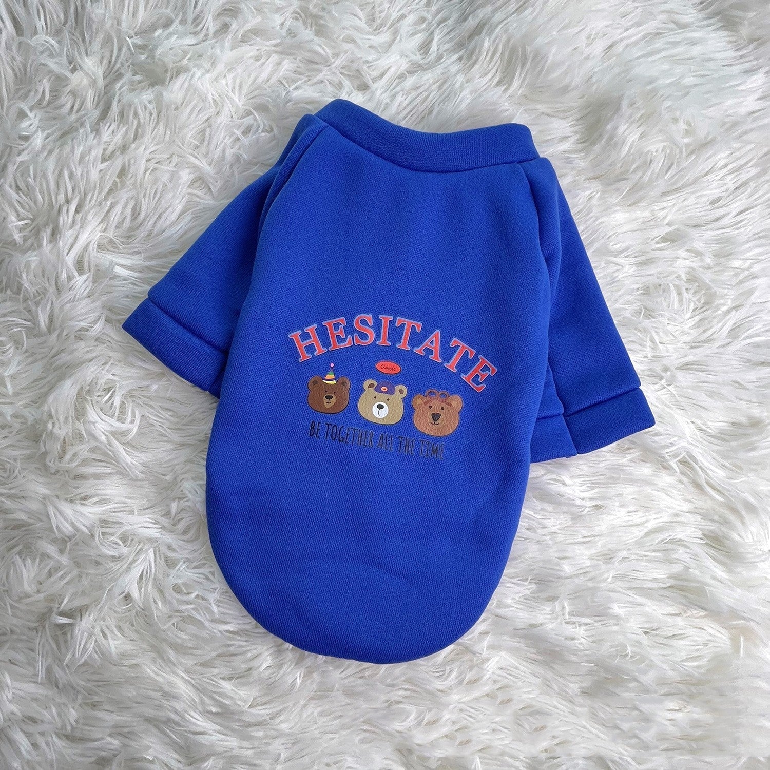 KFX-7269565 Warm Plush Dog Hoodies with Bear Design in Various Colors and Sizes