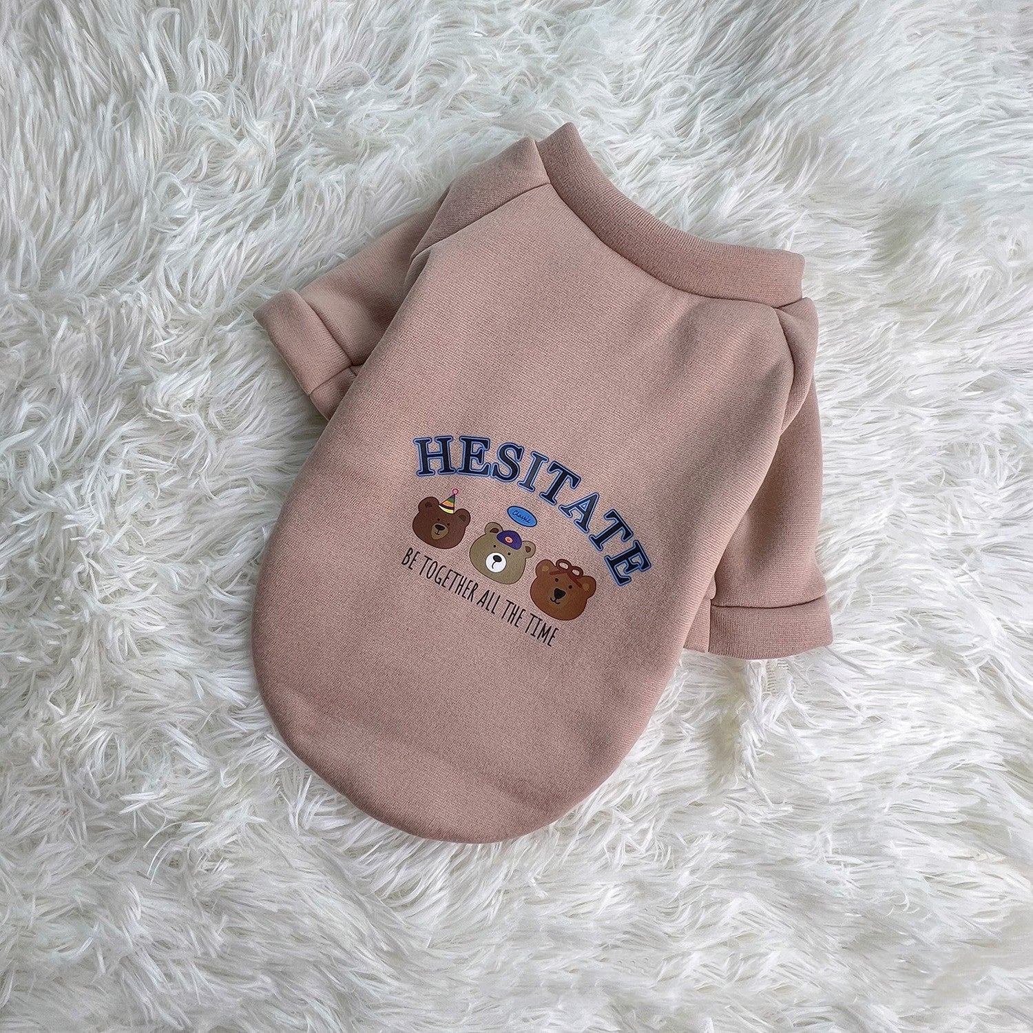 KFX-7269565 Warm Plush Dog Hoodies with Bear Design in Various Colors and Sizes