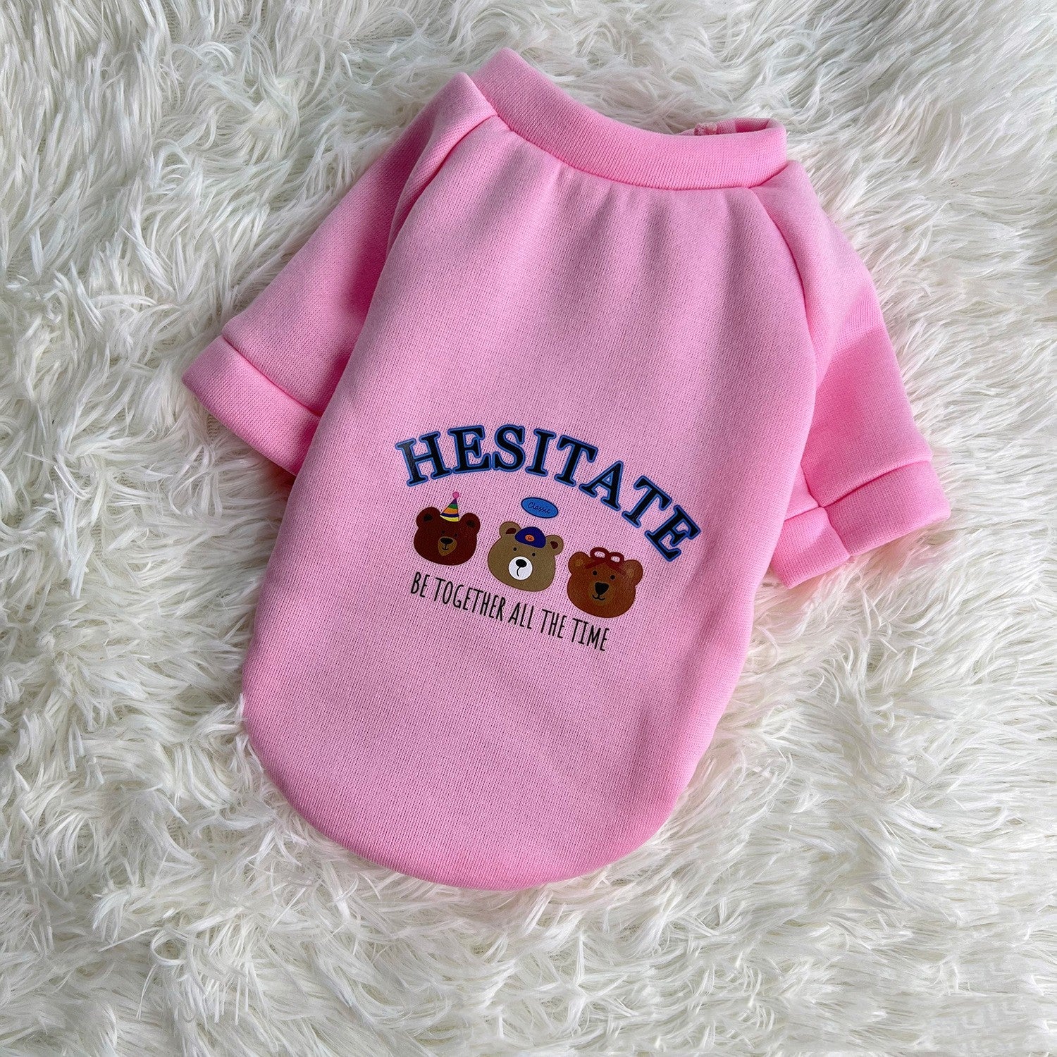 KFX-7269565 Warm Plush Dog Hoodies with Bear Design in Various Colors and Sizes