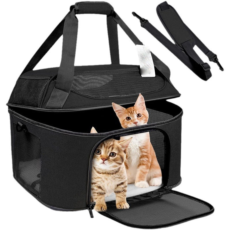 KFX-7281725 Breathable Portable Dog and Cat Backpack Carrier Bag with Stiff Base and Frame