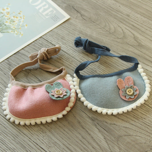 KFX-7330109 Hand-Woven Birthday Bib for Cats and Dogs in Pink and Blue - Non-Woven Fabric, Available in Small and Large