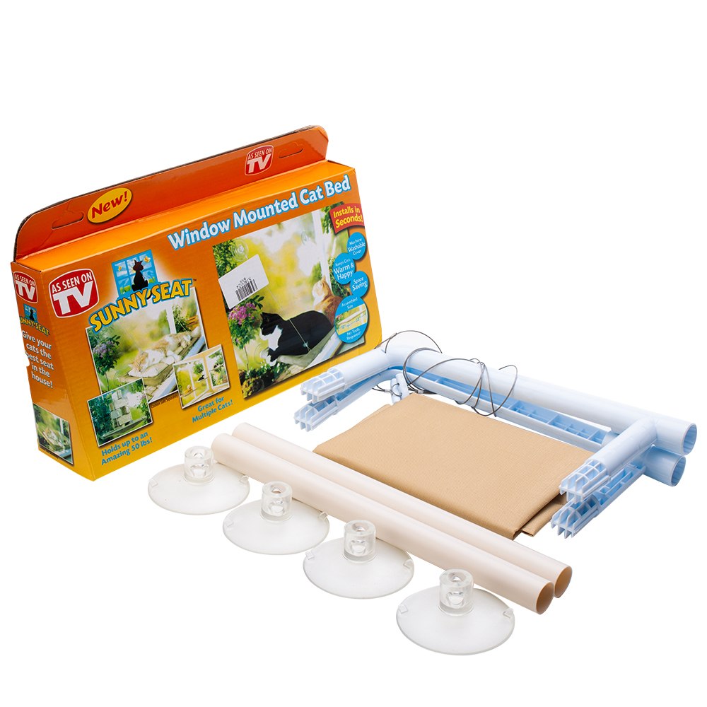 KFX-7336893 Comfortable Cat Window Seat Mount Hammock with Washable Cover and Sucker Cup Attachment