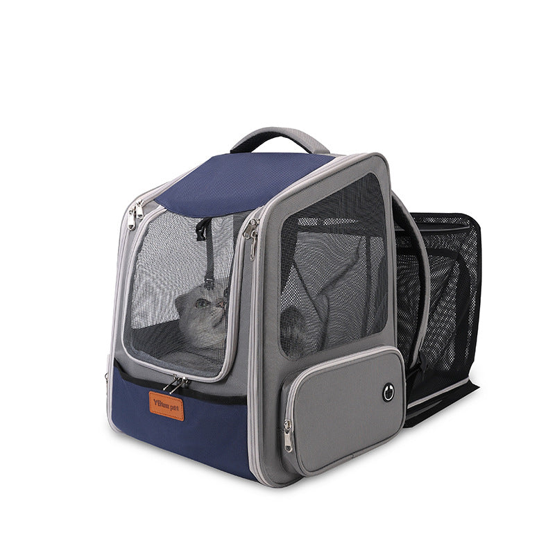 KFX-7347261 Expandable Portable Diaper Bag Pet Backpack with Large Capacity in Solid Colors