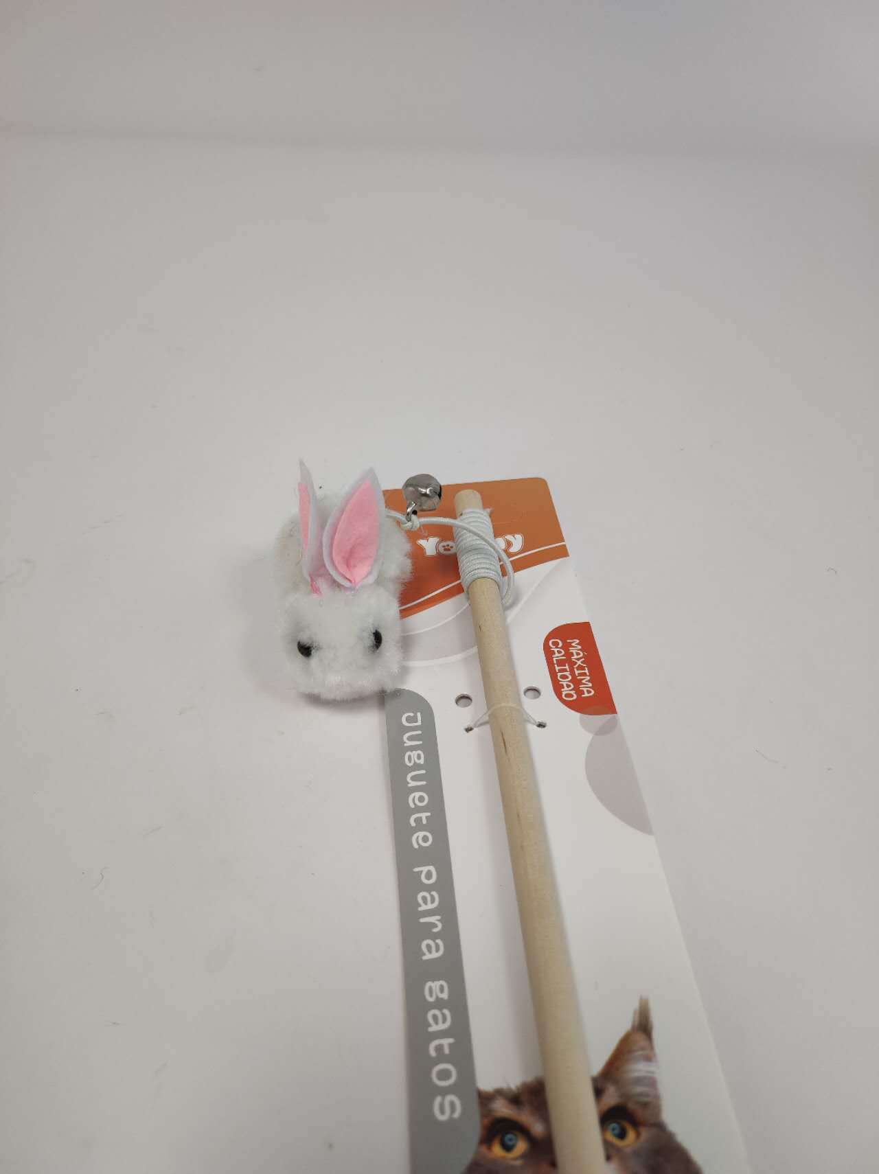 KFX-7372861 Interactive Little Furry Rabbit Cat Teaser Toy for Playful Felines