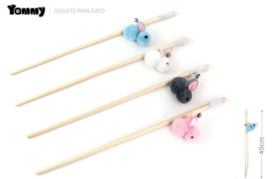 KFX-7372861 Interactive Little Furry Rabbit Cat Teaser Toy for Playful Felines