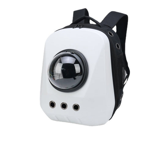 KFX-7385789 Portable Cat Travel Backpack - Medium Soft PVC Space Capsule Design in Solid Colors