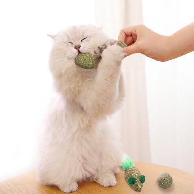 KFX-7387965 Catnip Toy for Cats - Polygonatum Fish, Mouse, and Ball Chewing Toys for Oral Health and Hairball Relief