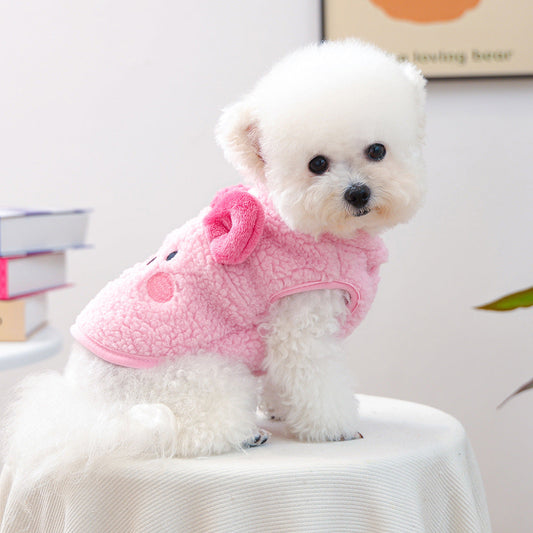 KFX-7393853 Dudu Lambswool Thermal Vest in Little Pig and Little Bear Designs – Unisex Casual Wear Sizes XS-XL