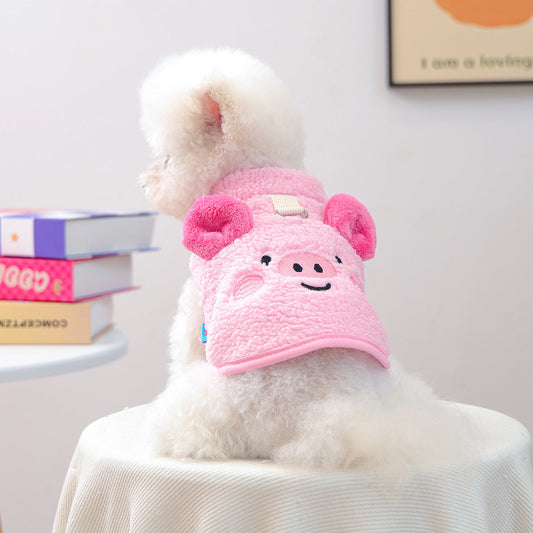 KFX-7393853 Dudu Lambswool Thermal Vest in Little Pig and Little Bear Designs – Unisex Casual Wear Sizes XS-XL