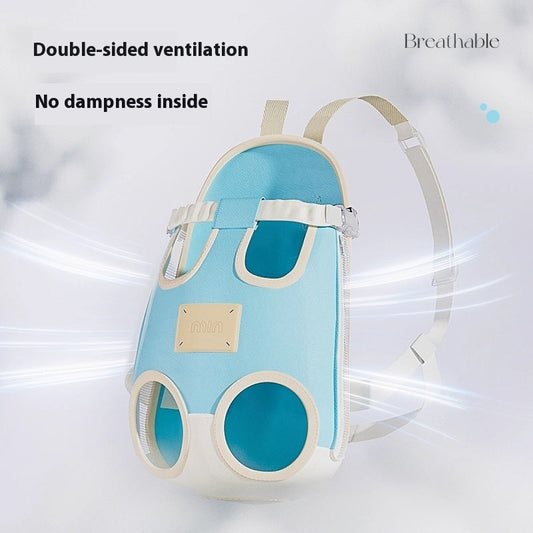 KFX-7445565 Cat Outing Portable Backpack for Pet Travel - Available in Lemon Yellow and Sea Salt Blue