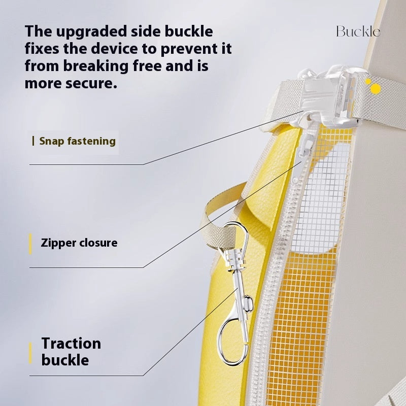 KFX-7445565 Cat Outing Portable Backpack for Pet Travel - Available in Lemon Yellow and Sea Salt Blue