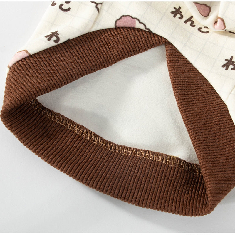 KFX-7459389 Cozy Velvet Bear Home Wear for Cats and Dogs - Cute Two-Legged Autumn and Winter Outfit