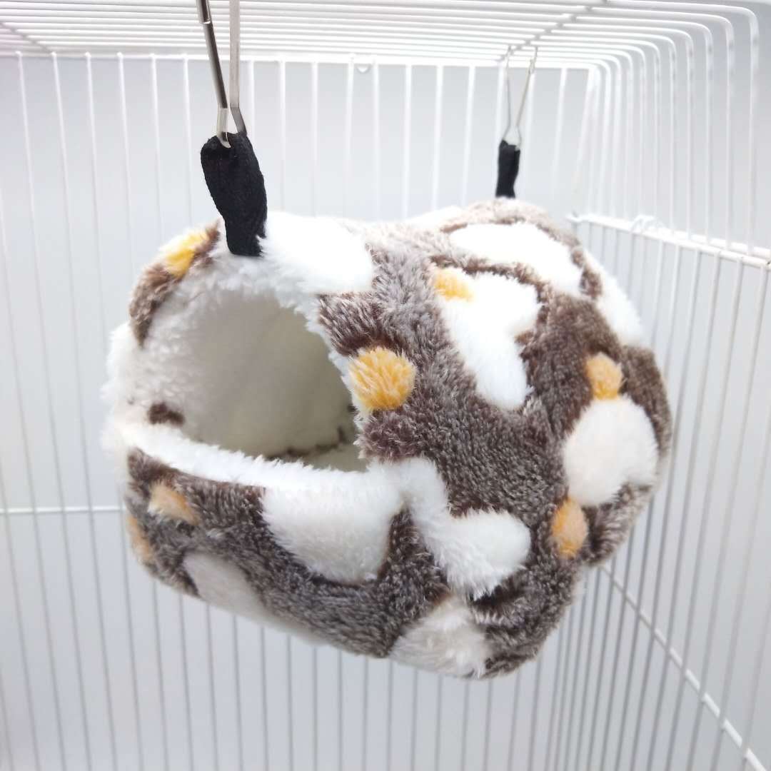 KFX-7467965 Warm Cotton Nest for Small Pets - Soft Fabric Bed for Hamsters, Squirrels, and Chinchillas with Swing Hooks