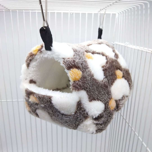 KFX-7467965 Warm Cotton Nest for Small Pets - Soft Fabric Bed for Hamsters, Squirrels, and Chinchillas with Swing Hooks
