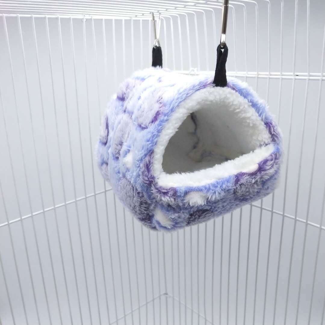 KFX-7467965 Warm Cotton Nest for Small Pets - Soft Fabric Bed for Hamsters, Squirrels, and Chinchillas with Swing Hooks