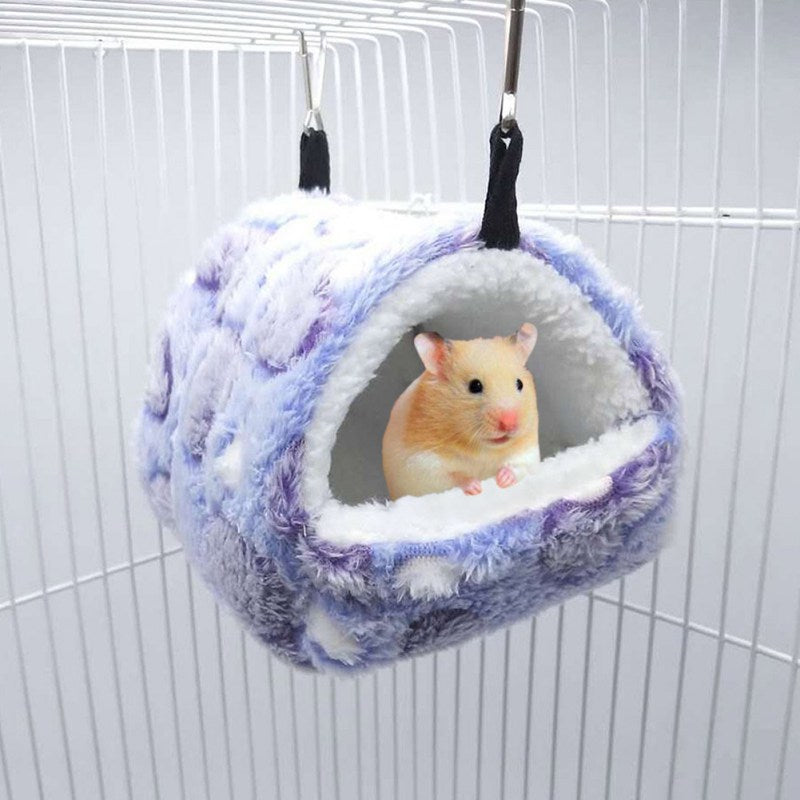 KFX-7467965 Warm Cotton Nest for Small Pets - Soft Fabric Bed for Hamsters, Squirrels, and Chinchillas with Swing Hooks