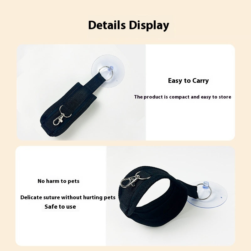 KFX-7498813 Thickened Nylon Cat Bath Holder for Pet Grooming and Nail Cleaning - Available in Black, Beige, and Gray