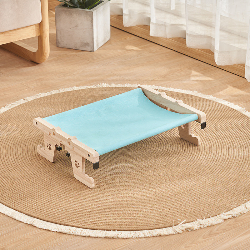 KFX-7500733 Hanging Cat Bed for Balcony or Window - Cozy Wooden Hammock Nest for Pets