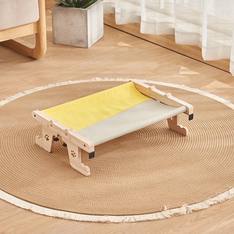 KFX-7500733 Hanging Cat Bed for Balcony or Window - Cozy Wooden Hammock Nest for Pets