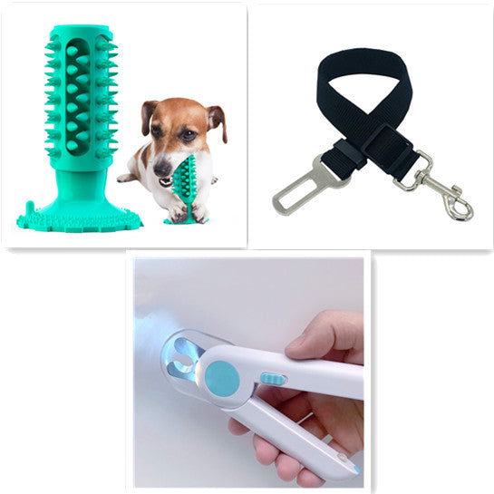 KFX-7519037 Sounding Dog Toothbrush Toy for Effective Molar Cleaning - TPR Material, Multiple Colors