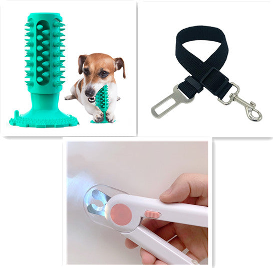 KFX-7519037 Sounding Dog Toothbrush Toy for Effective Molar Cleaning - TPR Material, Multiple Colors