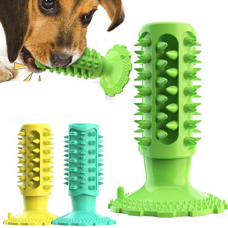KFX-7519037 Sounding Dog Toothbrush Toy for Effective Molar Cleaning - TPR Material, Multiple Colors