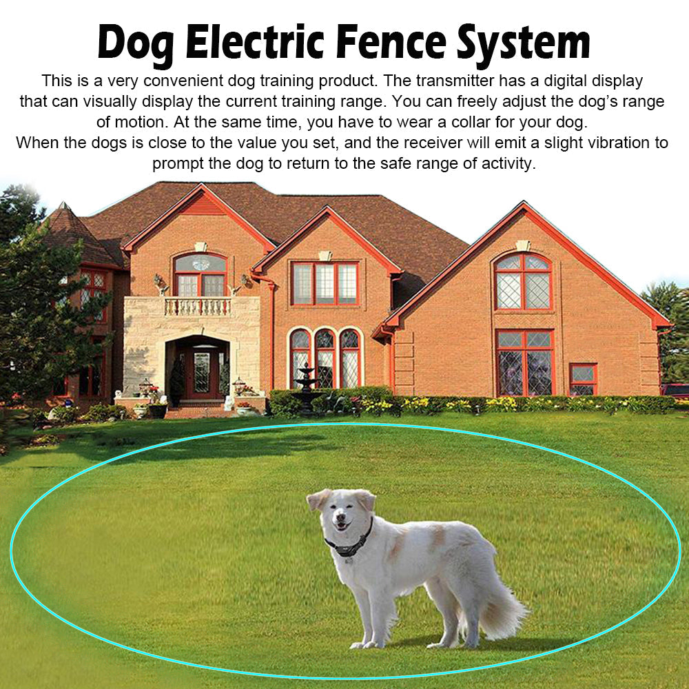 KFX-7564349 Wireless Electric Dog Fence with Waterproof Collar, Vibration Alert, 500m Range, Various Standards
