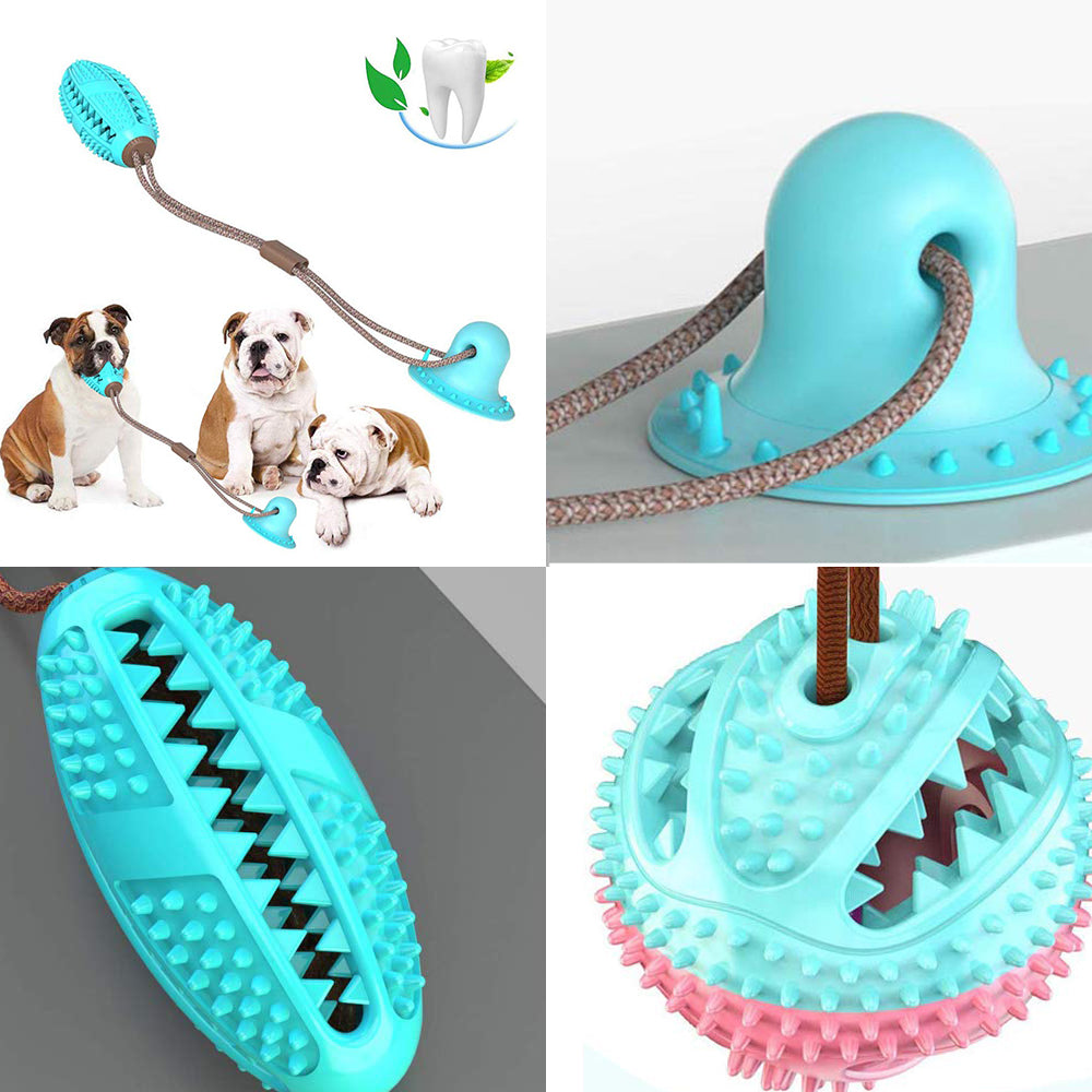 KFX-7584573 Interactive Suction Cup Tug Toy for Dogs - Chew and Teeth Cleaning Ball for Oral Hygiene