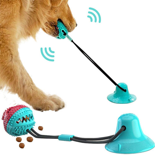 KFX-7584573 Interactive Suction Cup Tug Toy for Dogs - Chew and Teeth Cleaning Ball for Oral Hygiene