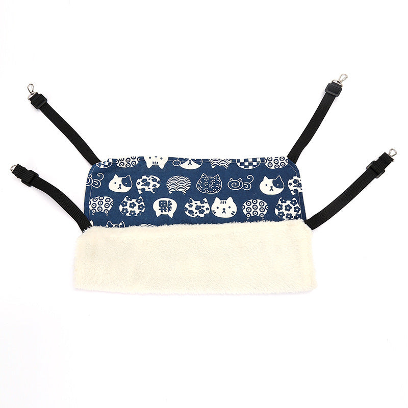 KFX-7599037 Cozy Cotton and Linen Pet Hammock Nest - Removable and Washable, Size S/M/L