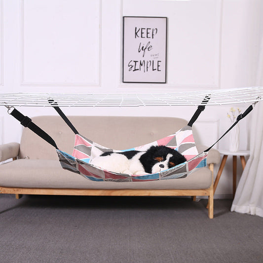 KFX-7599037 Cozy Cotton and Linen Pet Hammock Nest - Removable and Washable, Size S/M/L