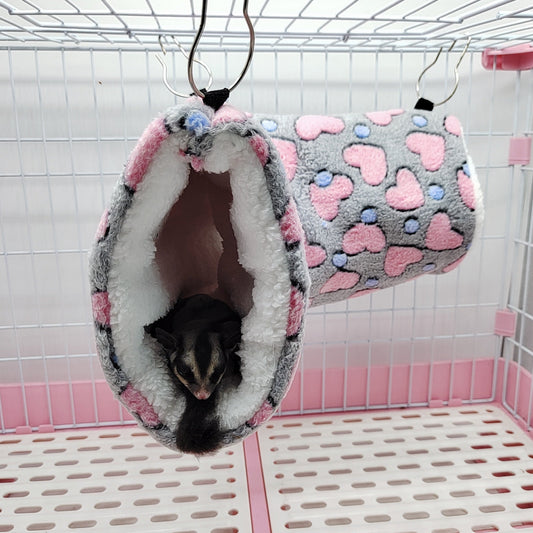 KFX-7631805 Cozy Plush Tunnel Nest for Small Pets – Soft Cotton and Arctic Fleece Design