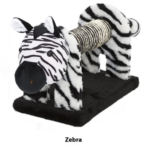 KFX-7635005 Vertical Cat Scratch Board with Natural Sisal Fiber - Fun Pillar Design for Claw Grinding in Bear, Lion, Elephant, Tiger, and Zebra Styles