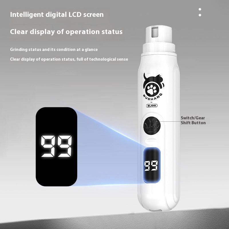 KFX-7655229 Electric Pet Nail Piercing Device with 3-Speed Adjustment and Power Display