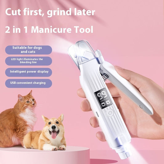 KFX-7687997 Pet Nail Clipper with Nail Piercing Device - HZ8 White, 4-Hour Battery Life, Durable ABS Material