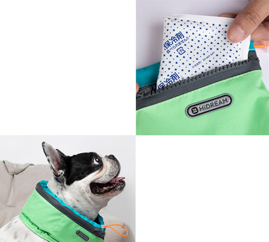 KFX-7723325 Cooling Scarf for Dogs – Green and Orange Options, Size M/L/XL, Quick-Drying Polyester with Ice Packs