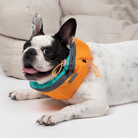 KFX-7723325 Cooling Scarf for Dogs – Green and Orange Options, Size M/L/XL, Quick-Drying Polyester with Ice Packs