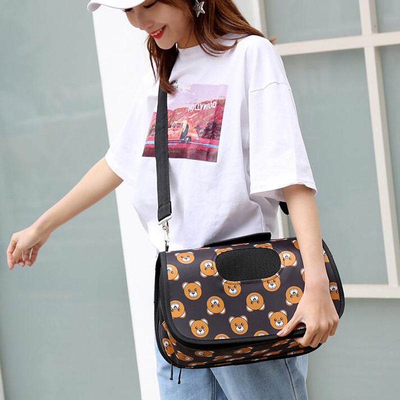 KFX-7740477 Cartoon Diagonal Pet Carrier Bag in Oxford Material - Sizes S, M, L Available