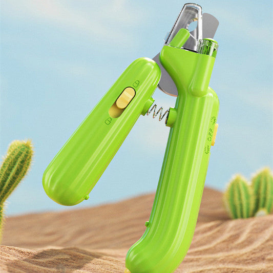 KFX-7753533 Cactus Shaped Pet Nail Clipper with White Light and Ringworm Light