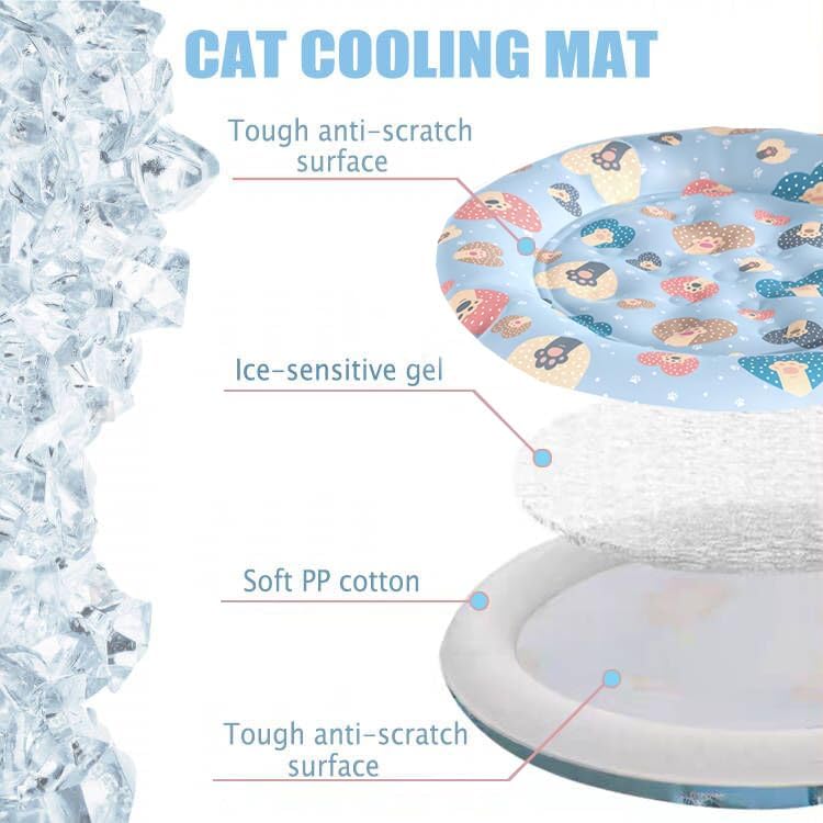 KFX-7789757 Cooling Pet Mat for Cats and Dogs - Soft and Comfortable Cushion for Summer Use