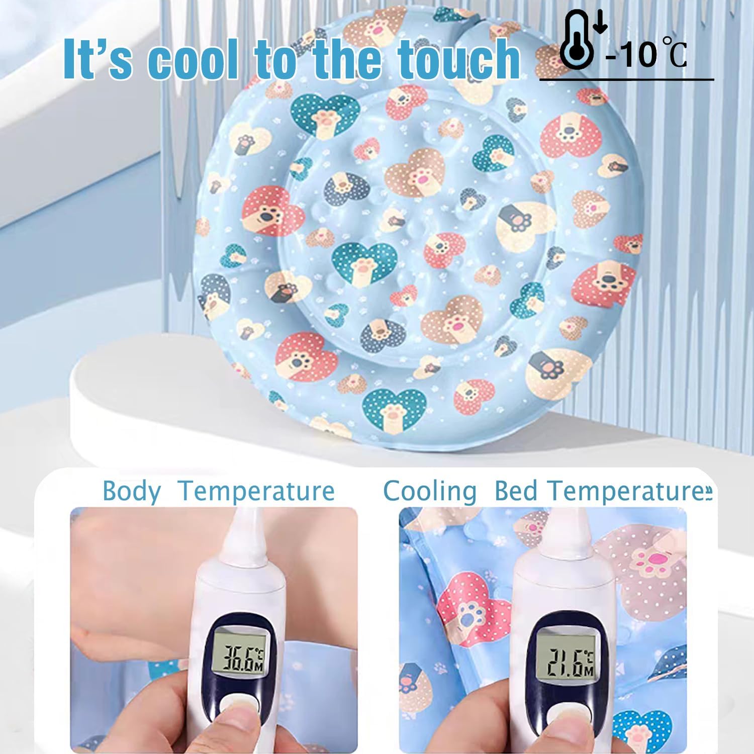 KFX-7789757 Cooling Pet Mat for Cats and Dogs - Soft and Comfortable Cushion for Summer Use