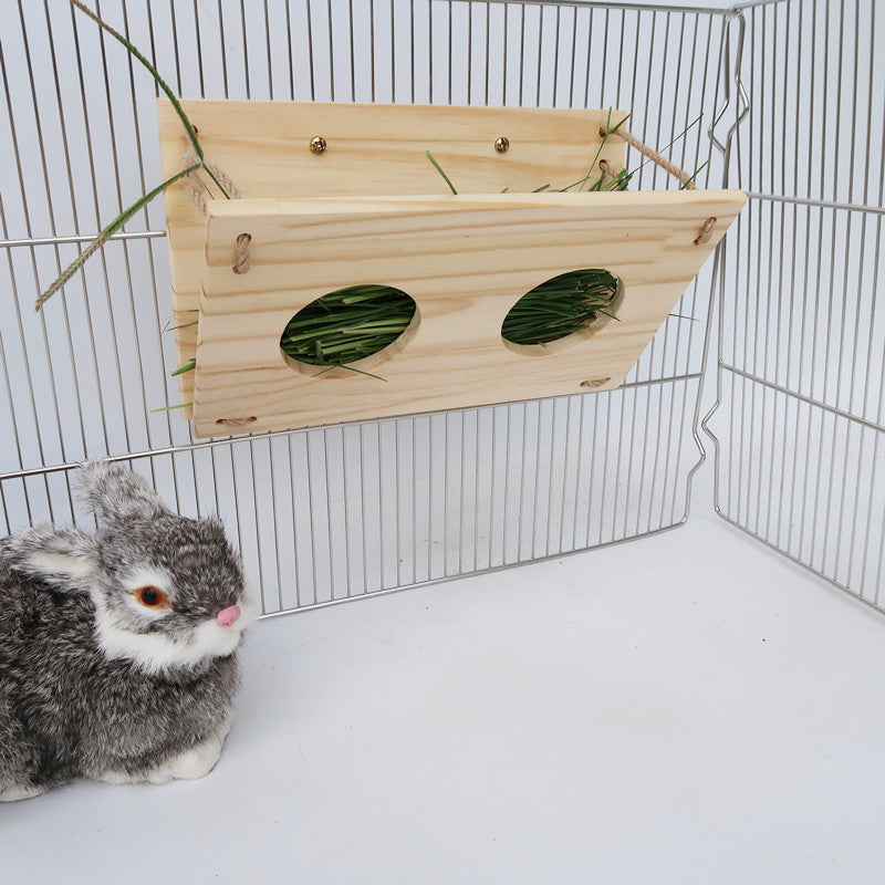 KFX-7851837 Wooden Grass Frame for Small Pets - Versatile Natural Pine for Guinea Pigs, Hamsters, Bunnies, and More (18x30cm)