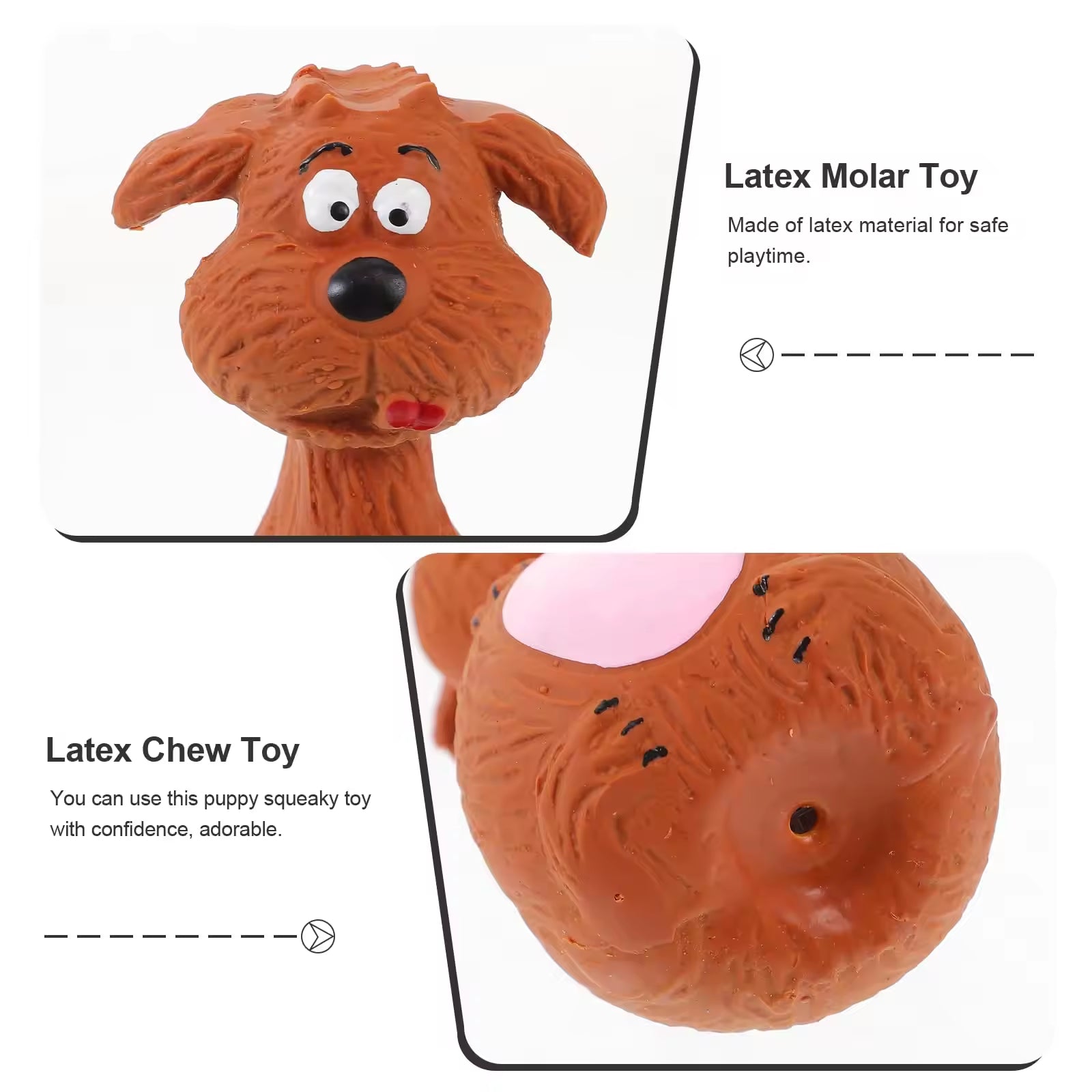 KFX-7879485 Interactive Latex Dog Chew Toy Set - 4 Cartoon Shaped Toys for Dental Health and Anxiety Relief